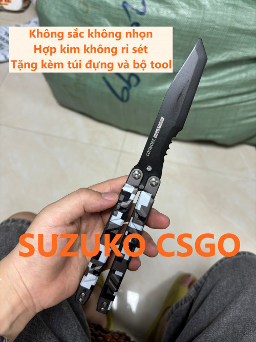 VALORANT RECON BALISONG - RẰN RI BLACK WHITE