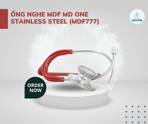 Ống nghe MDF MD One Stainless Steel (MDF777) - ĐỎ ĐÔ