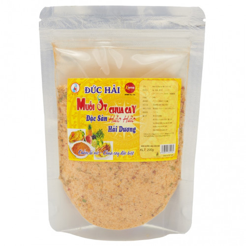 DH01 - Muối chua cay Đức Hải túi ZIP 酸っぱい辛い調味料塩 200g x 50 gói