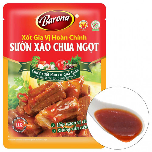 BA03 - Xốt gia vị hoàn chỉnh sườn xào chua ngọt 甘酸っぱいスペアリブソース 80g x 20 gói