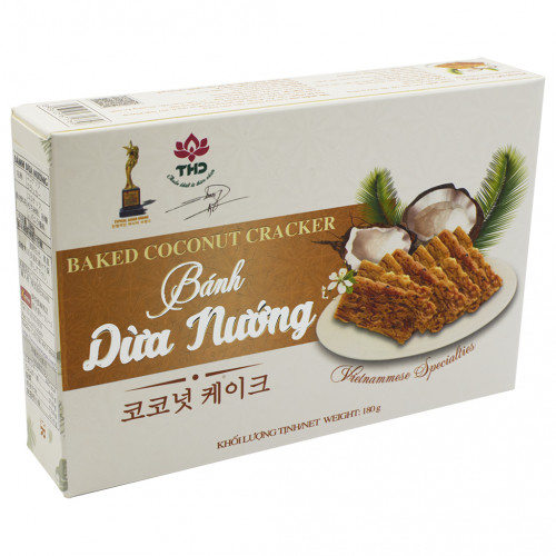 THD03 - Bánh dừa nướng [ボックス] ココナツクラッカー 180g x 24 hộp