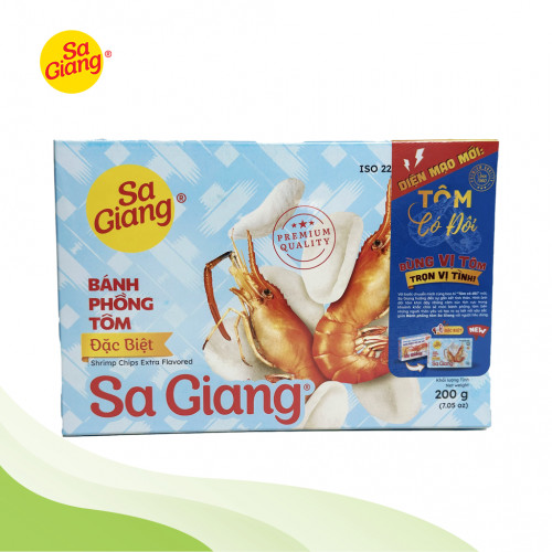 SG01 - Bánh phồng tôm Sa Giang 35mm バインフォントム サ・ジャン (200g x 30 boxes)